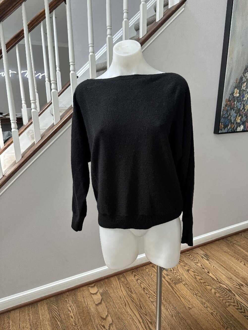 Nomad 1942 Black Cashmere Boatneck Sweater Size S